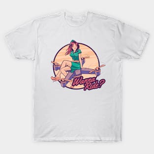 Drone Pilot Girl Wanna A Ride T-Shirt